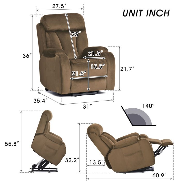 Lift Chair Power Remote Controlб Recliner Relax Soft Chair - Image 2