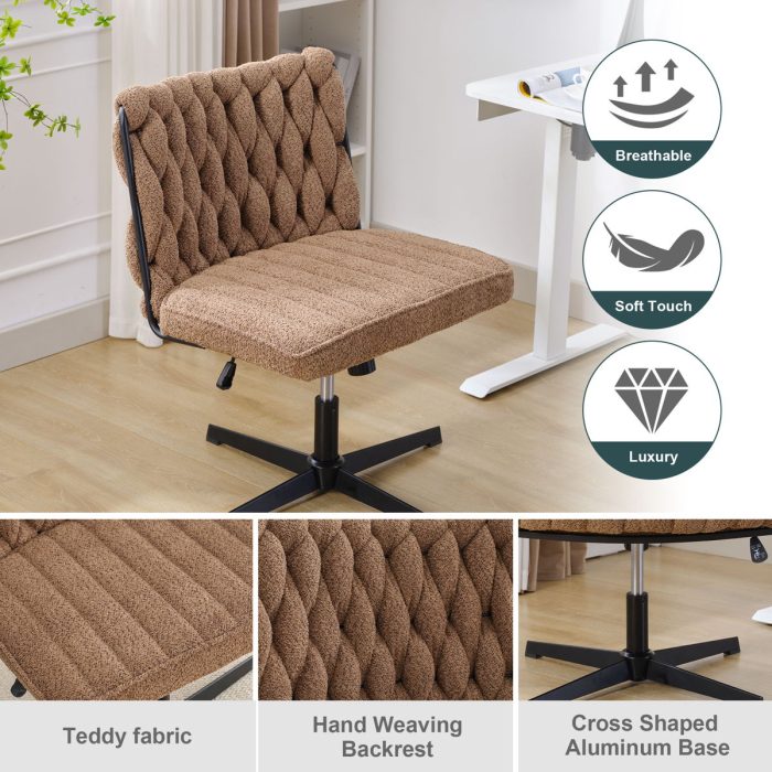 Armless Office Desk Chair No Wheels - Image 7