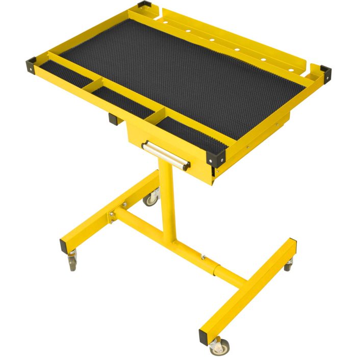 Adjustable Tear Down Work Table With Drawer For Garages, Repair Shops, And Diy, Portable, (4) 2.5" Swivel Casters, 220 Pound Capacity, Rubber Corners, Heavy Duty Steel - Image 8
