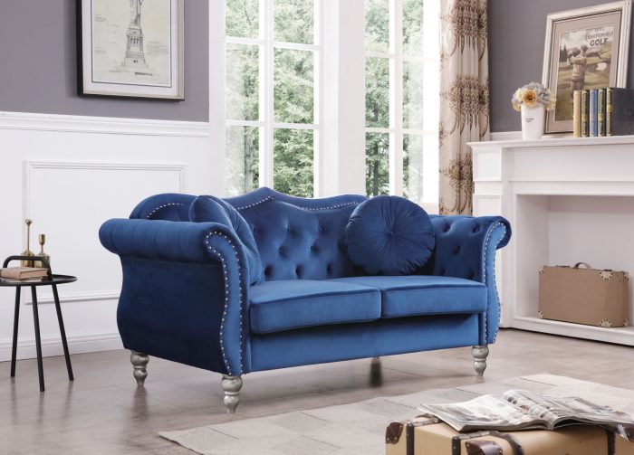 Stylish Flared Arm Loveseat - Image 4