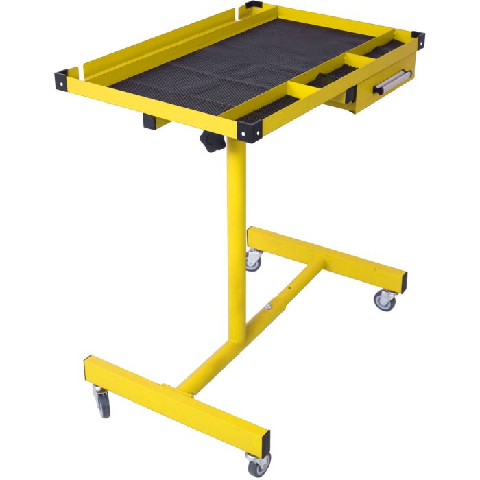 Adjustable Tear Down Work Table With Drawer For Garages, Repair Shops, And Diy, Portable, (4) 2.5" Swivel Casters, 220 Pound Capacity, Rubber Corners, Heavy Duty Steel - Image 2