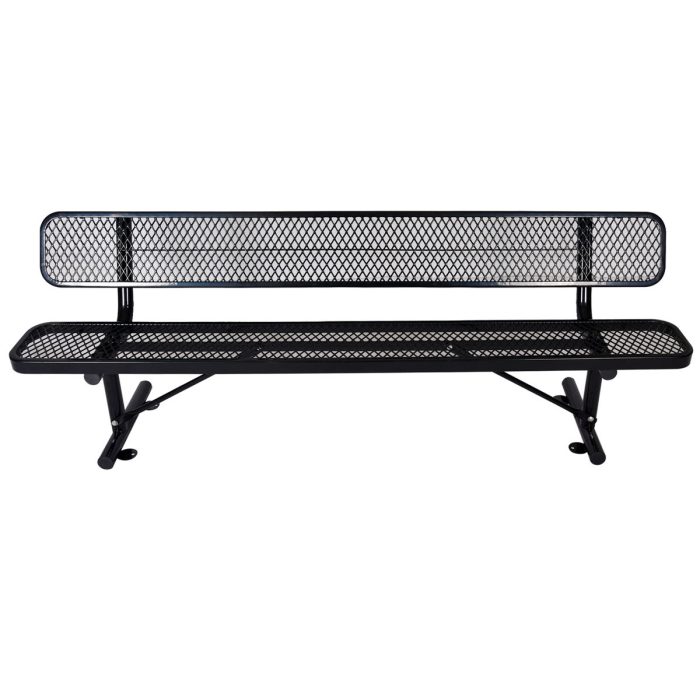 6' Outdoor Steel Bench With Backrest - Image 11