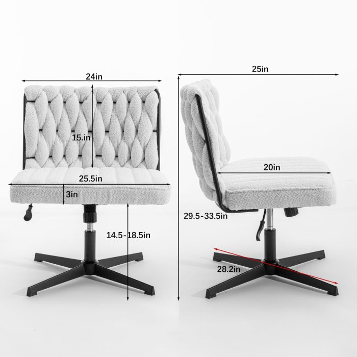Armless Office Desk Chair No Wheels - Image 8