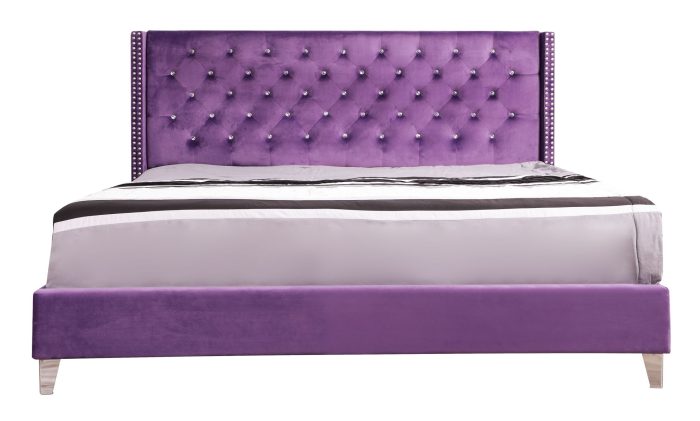 Upholstered Nailhead Trim Chic Bed - Image 14