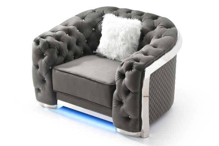 Sophisticated Accent Chair - Gray - Image 3