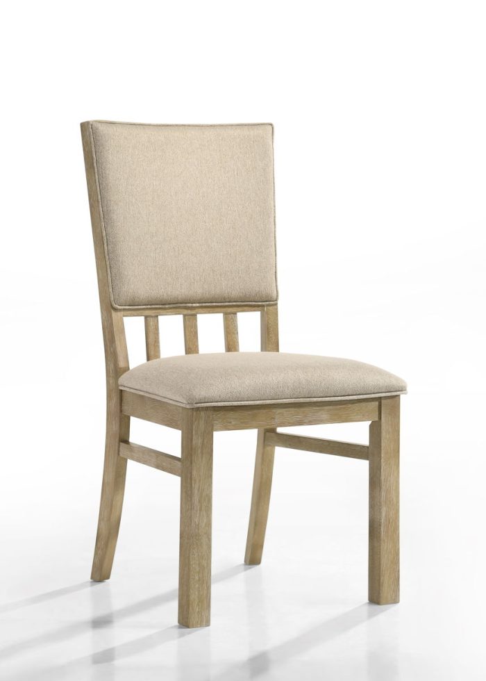 Brutus - Wide Contemporary Fabric Dining Chair (Set of 2) - Reclaimed Wheat - Image 4