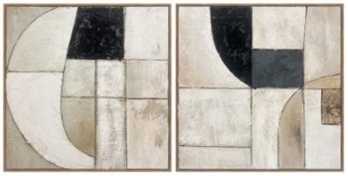 Bexlen - Tan / Taupe / Black - Wall Art Set (Set of 2)