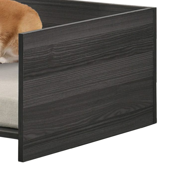 Esme - Wide Modern Comfy Pet Bed With Cushion And Side Storage Compartment - Ash Gray - Image 4