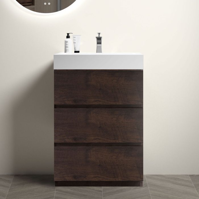 Alice - Bathroom Vanity With Large Storage Freestanding Bathroom Vanity, Sink For Modern Bathroom, One-Piece Sink Basin Without Drain And Faucet - Image 6