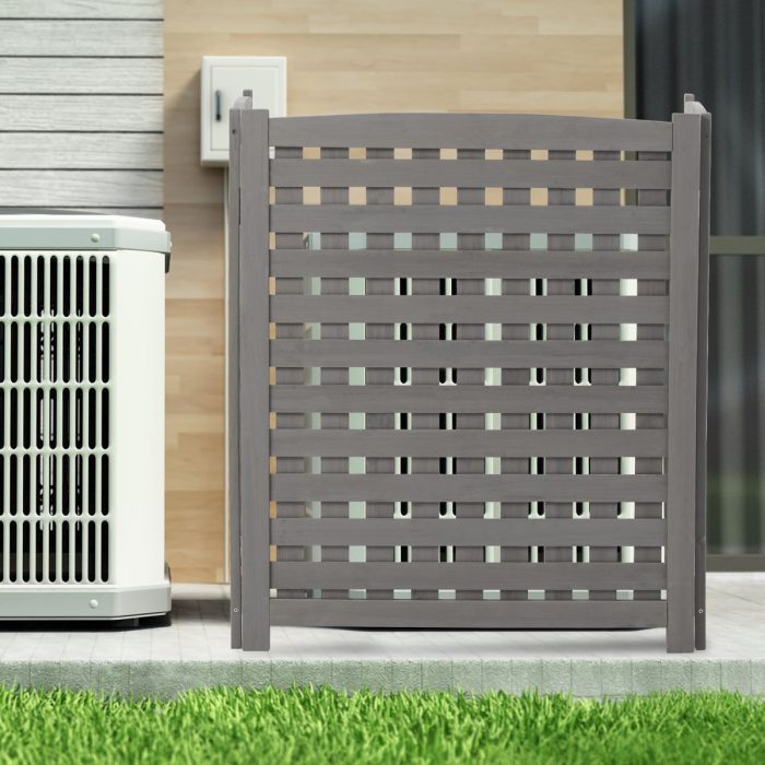 Air Conditioner Fence Screen Outside, Cedar Privacy Fence 3 Panels To Hide Ac & Trash Enclosure - Image 6