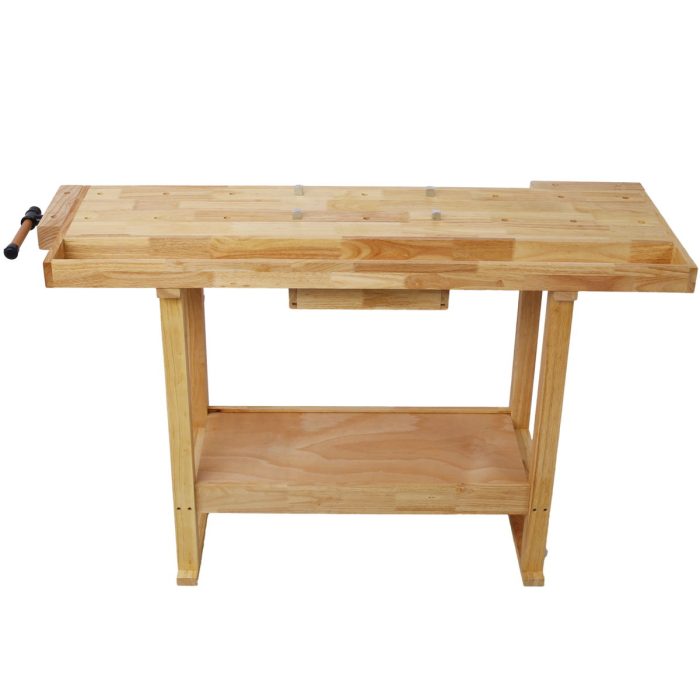 55" Wood Workbench For Garage Workshop And Home - Natural - Image 3