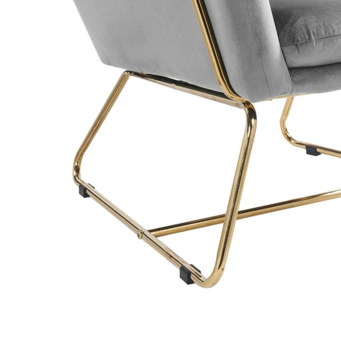 Keira - Velvet Accent Chair With Metal Base - Image 8
